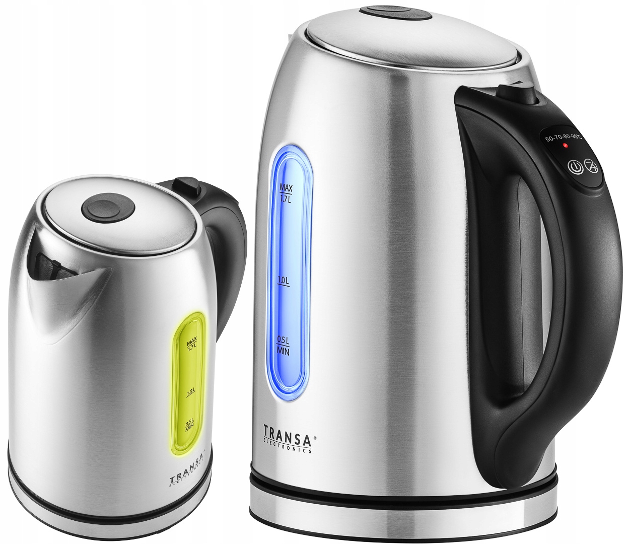 Rýchlovarná kanvica Transa Electronics BoiLed Inox 2200 W 1,7 l strieborná/šedá